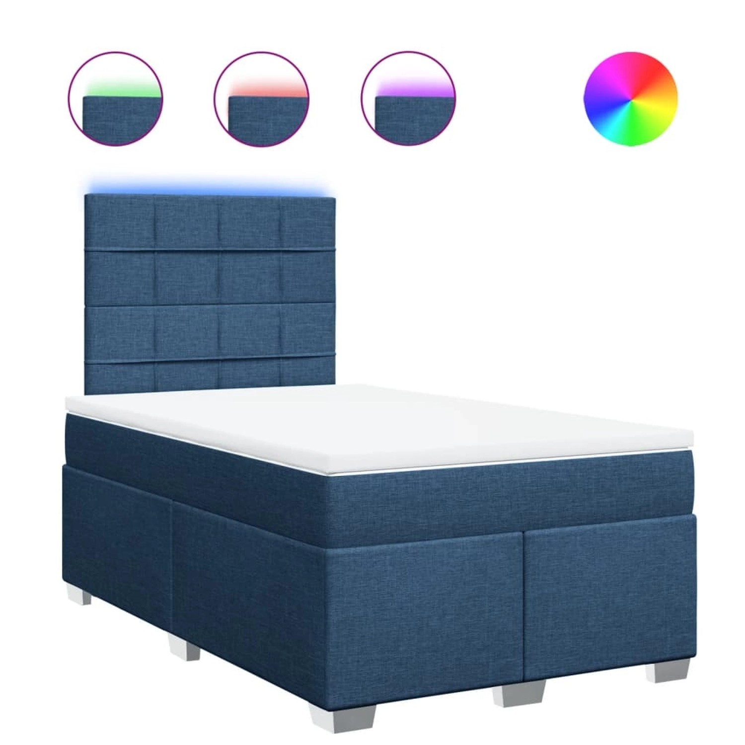 vidaXL Boxspringbett mit Matratze Blau 120x190 cm Stoff 3292733 günstig online kaufen