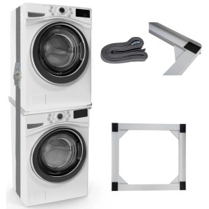 DELUKE Verbindungsrahmen Für Waschmaschine/Trockner EDEO 60cm Breit Universal Zwischenbaurahmen Waschmaschinen Trockner