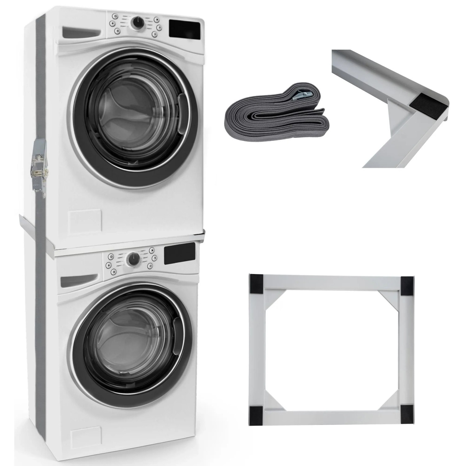 DELUKE Verbindungsrahmen Für Waschmaschine/Trockner EDEO 60cm Breit Universal Zwischenbaurahmen Waschmaschinen Trockner