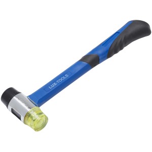 LUX Kombi-Ausbeulhammer Classic mit Glasfaserstiel und auswechselbaren Schlagköpfen.
