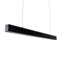Schwarze, erweiterbare LUXULA LED Tresenleuchte (40W, 4000lm) als Pendelleuchte für Büro und Arbeitsplatz.