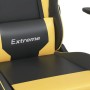 Detailansicht: Schwarzer und goldener Gaming-Stuhl mit "Extreme" Schriftzug.