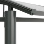 Detailaufnahme Grillpavillon Anthrazit mit Stahlrahmen und PC-Platte Dach.