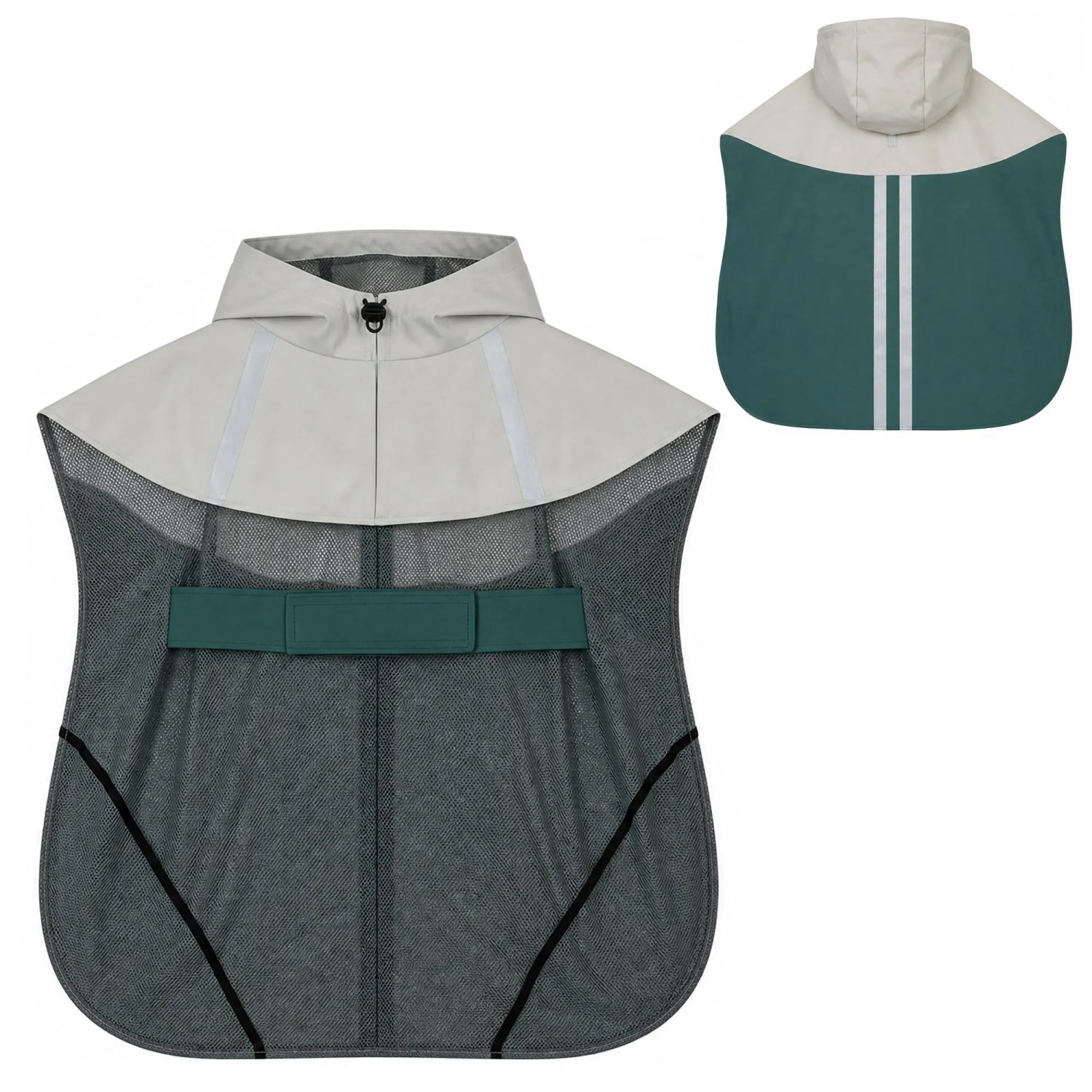 PawHut Hunderegenmantel Kunstleder Mesh 88L x 59B x 0,5H cm Grün