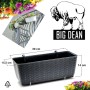 BigDean 4er Set Blumenkästen für Balkon-Geländer Rattan Optik Anthrazit Balkonkästen mit Metall Halterung und Bewässerungssystem_6