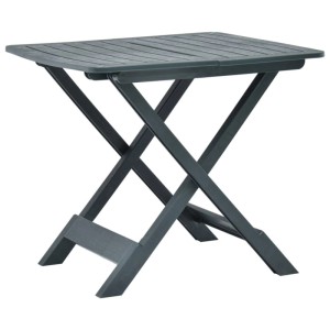 Grüner, klappbarer Furnicato Gartentisch aus Kunststoff, 79x72x70 cm.