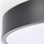 Detailaufnahme: Runde, schwarze LED-Deckenleuchte Slimline von Brilliant, Ø 33 cm.
