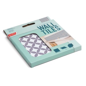 d-c-fix Wandfliesen Wall Tiles Amira, 6er-Set, 15x15 cm, graues Blumenmuster.