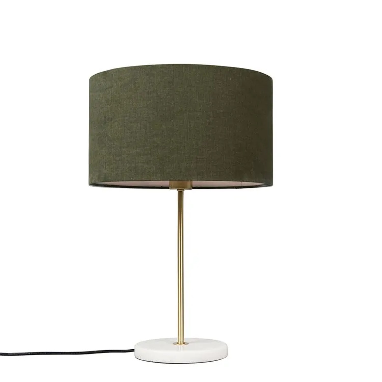 QAZQA Messing Tischlampe mit Grünem Schirm 35 cm Kaso