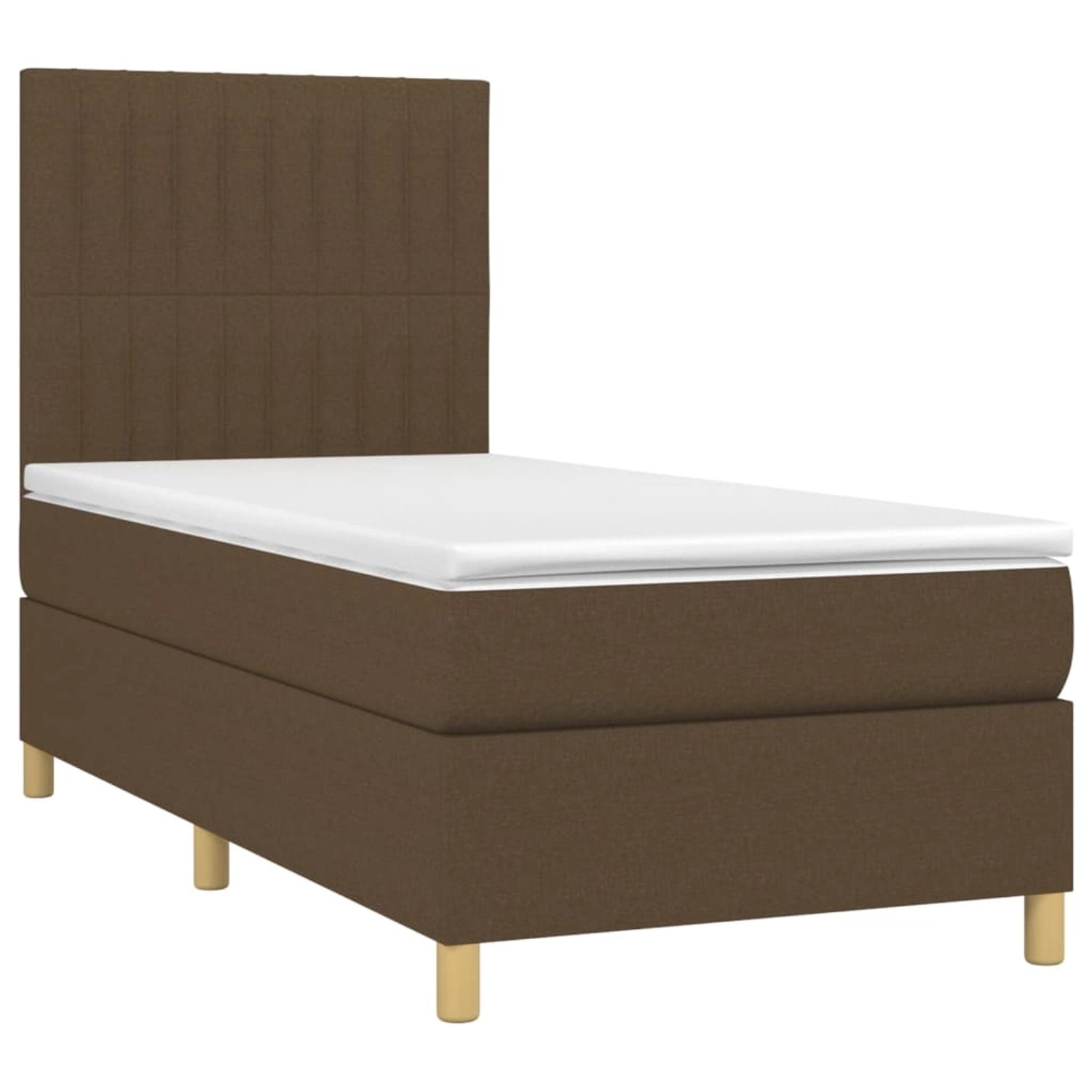 vidaXL Boxspringbett mit Matratze & LED Dunkelbraun 80x200 cm Stoff 3135552 günstig online kaufen