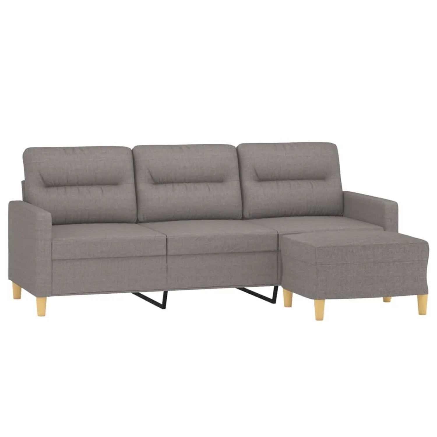 vidaXL 3-Sitzer-Sofa mit Hocker Taupe 180 cm Stoff 3201080 günstig online kaufen