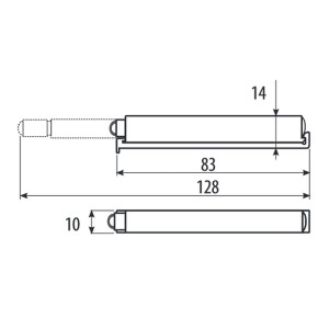SOTECH Türdämpfer Push To Open Grau mit Gummispitze