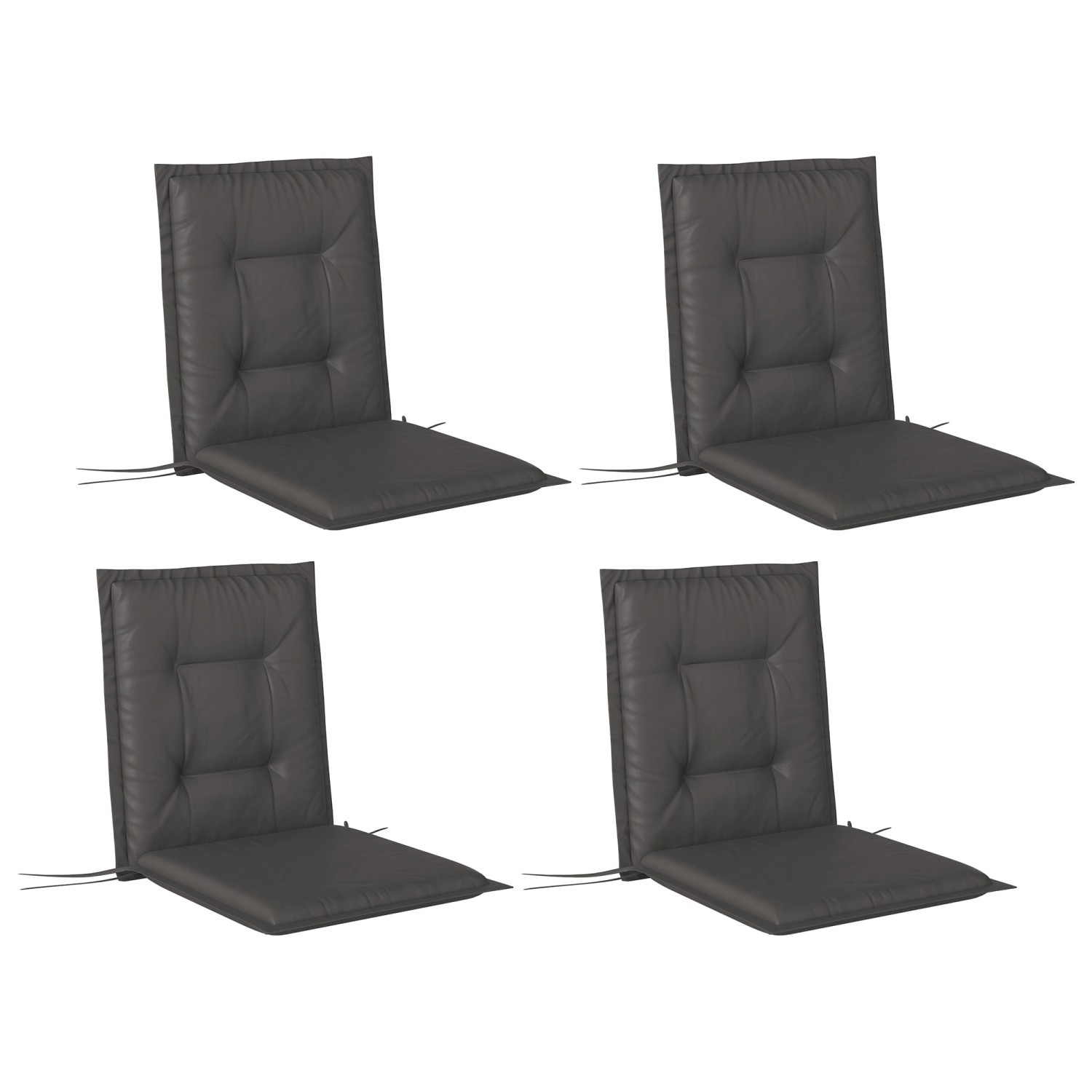 Outsunny Sitzkissen-Set für Draußen Polyester Dunkelgrau 108L x 50B x 5H cm