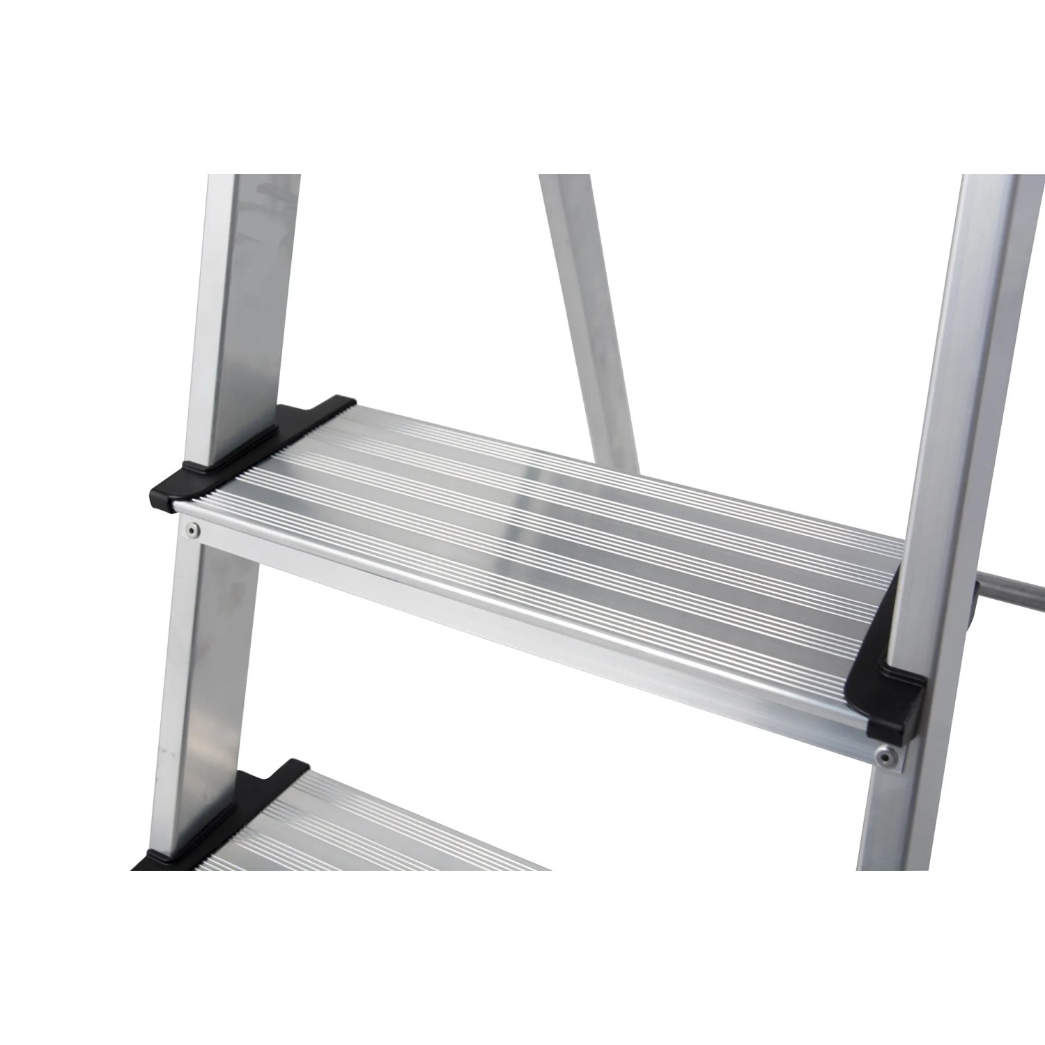 Detailaufnahme: Krause Stehleiter Safety Plusline, 3 Stufen mit Anti-Rutsch-Profil.