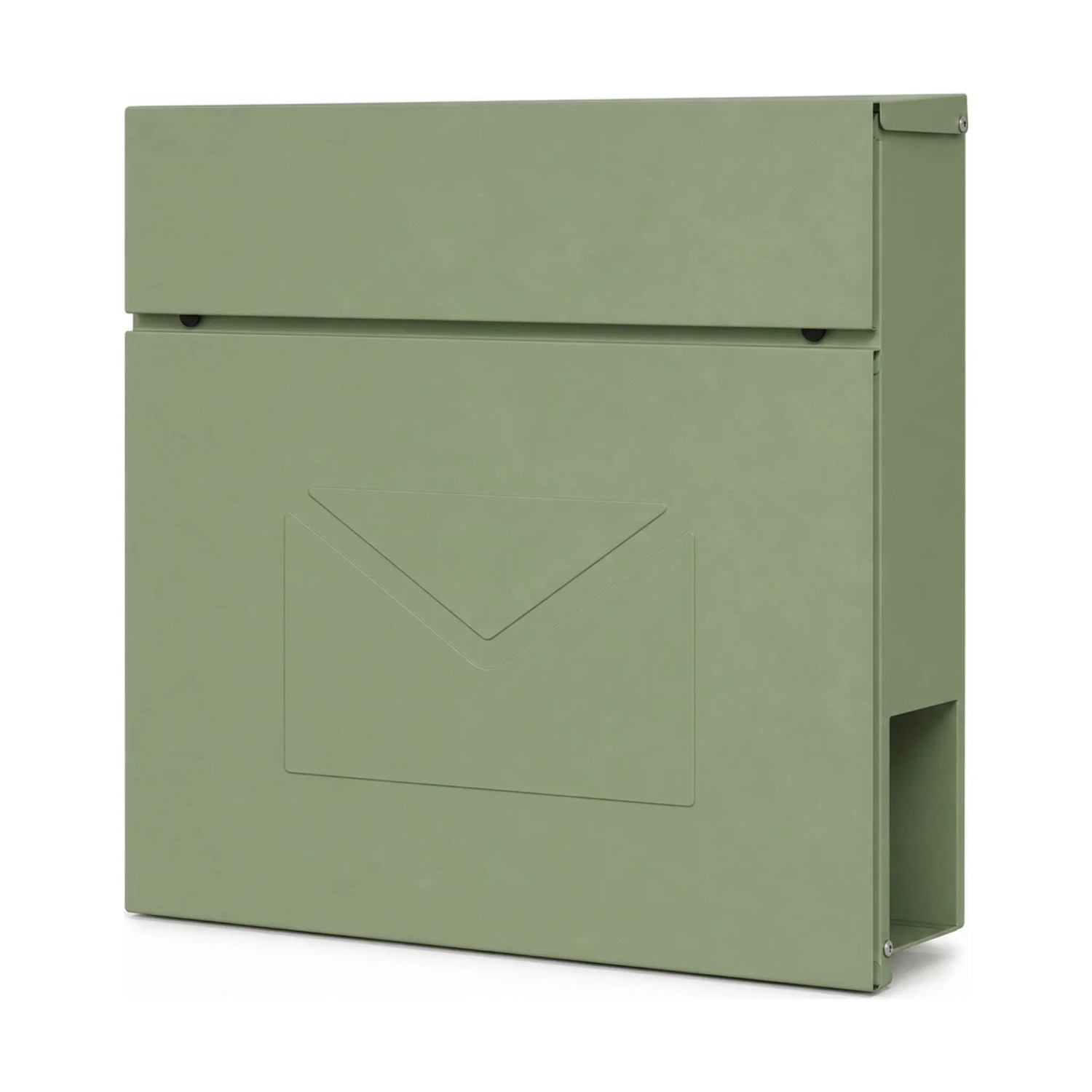 Floordirekt Briefkasten Laurent Abschließbarer Wandbriefkasten mit Zeitungsfach Wetterfest Grün