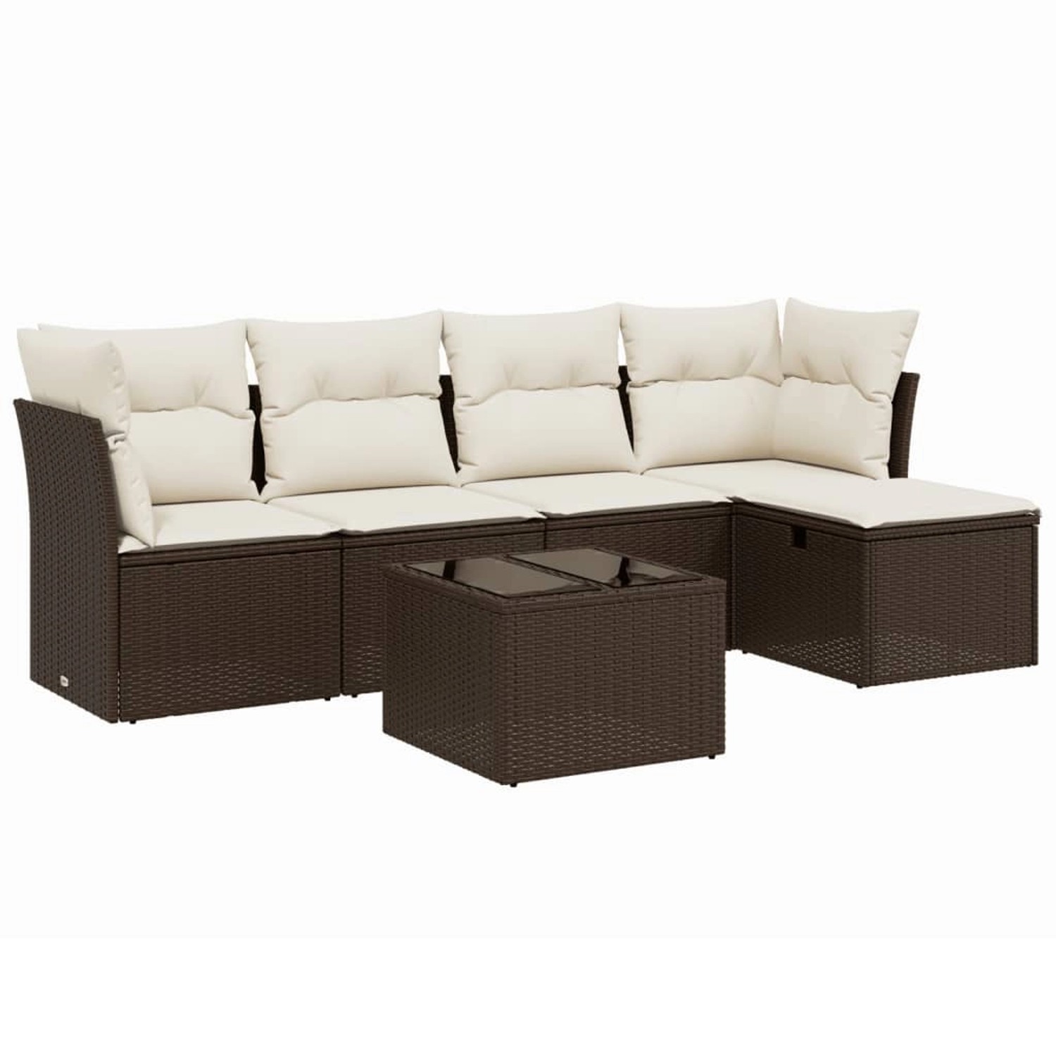 vidaXL 6-Tlg Garten-Sofagarnitur mit Kissen Braun Poly Rattan 3263149 günstig online kaufen