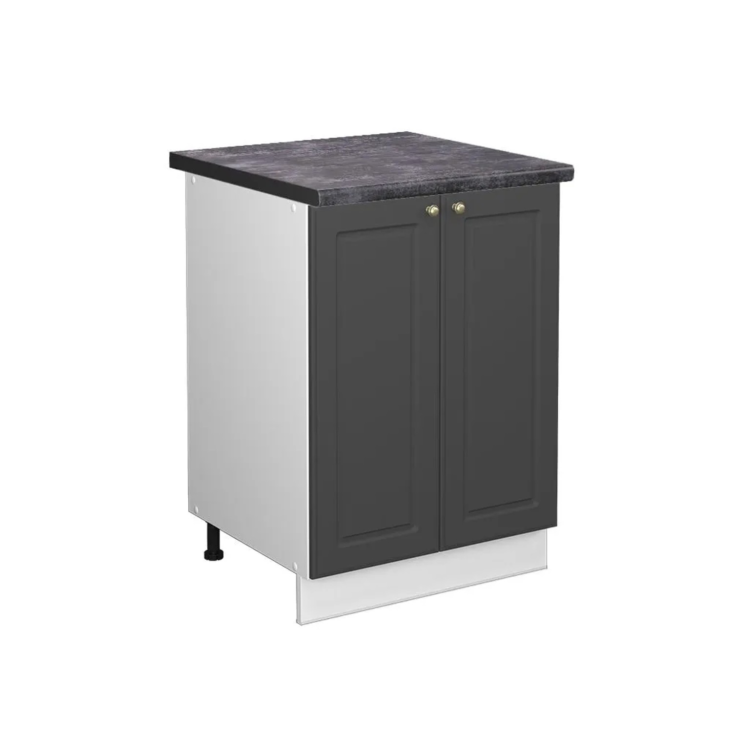 Vicco Küchenunterschrank Fame-Line Anthrazit-Gold Weiß 60 cm AP Anthrazit