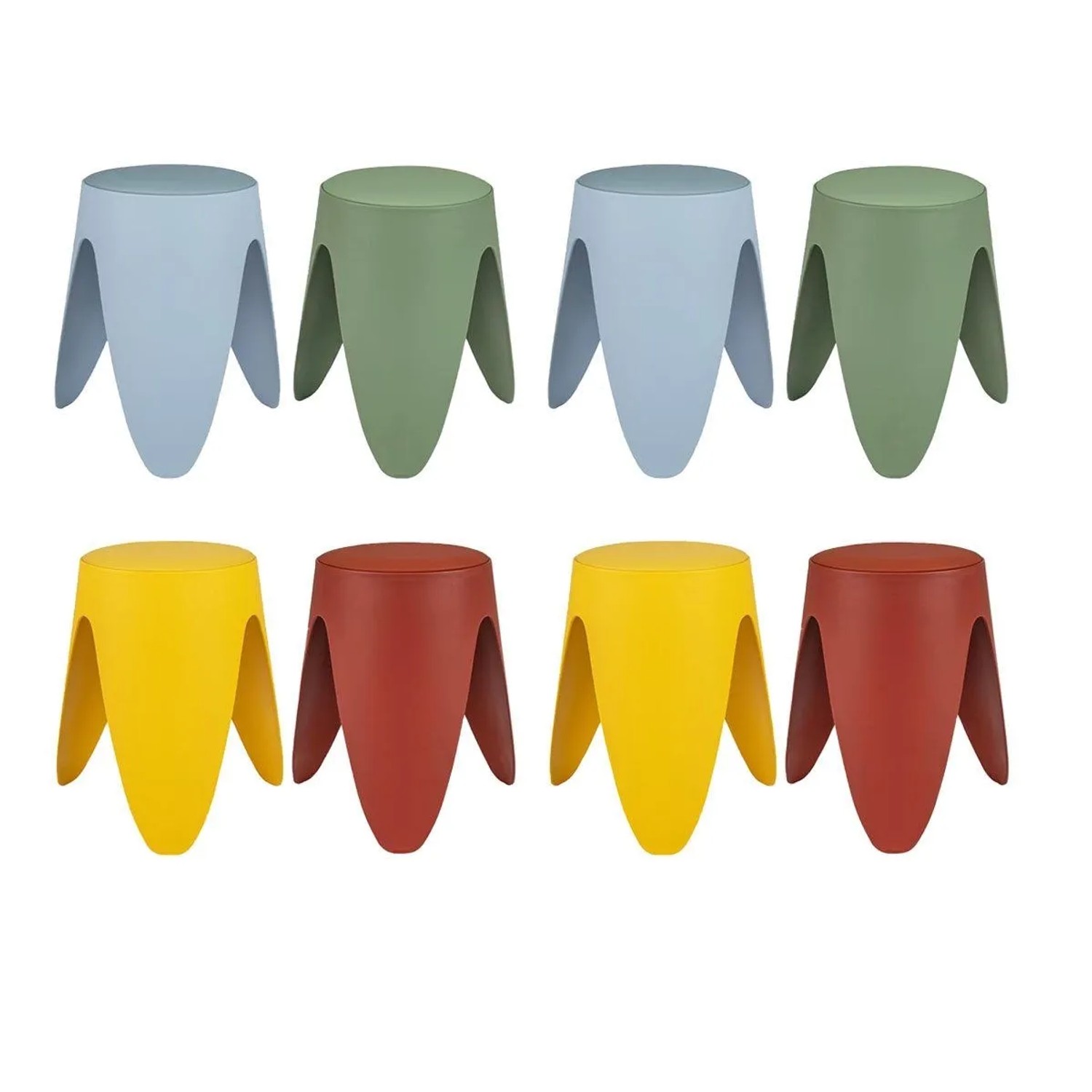 Costway 8er-Set Stapelbare Hocker Sitzhocker Rund mit Sitzkissen Bunt