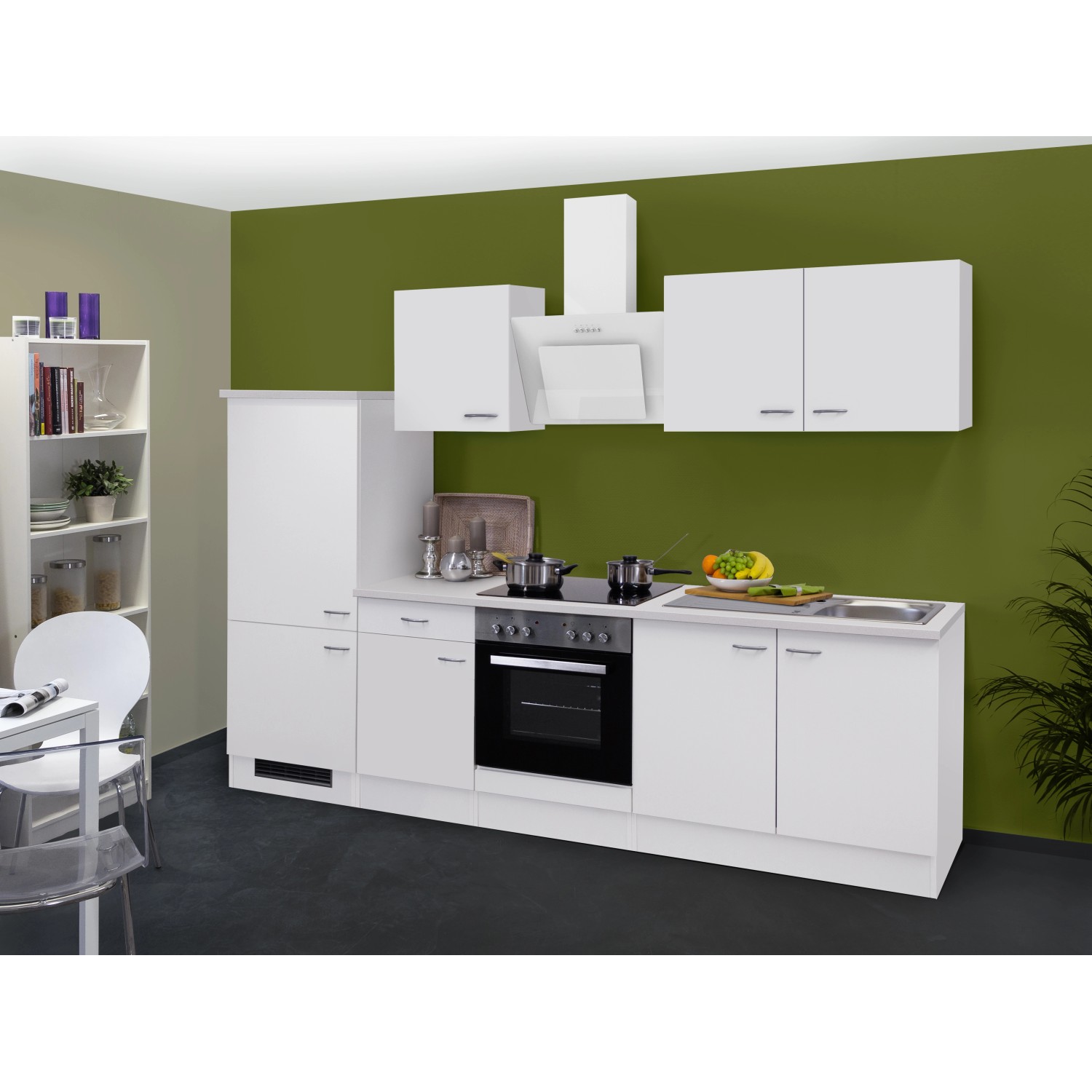 Flex-Well Classic Küchenzeile/Küchenblock Wito 270 cm Weiß