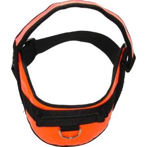 Leuchtoranges Heim Hunde-Spezialgeschirr Profi Gr. L mit Reflektorband und D-Ring.