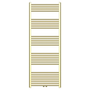 Belrad Handtuchheizkörper, 1600x600mm, gebürstetes Gold, mit Mittelanschluss. Heizkörper für Bad.
