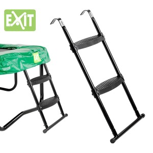 EXIT Trampolin Leiter für Rahmenhöhe 65-80 cm, schwarz, mit drei Stufen.