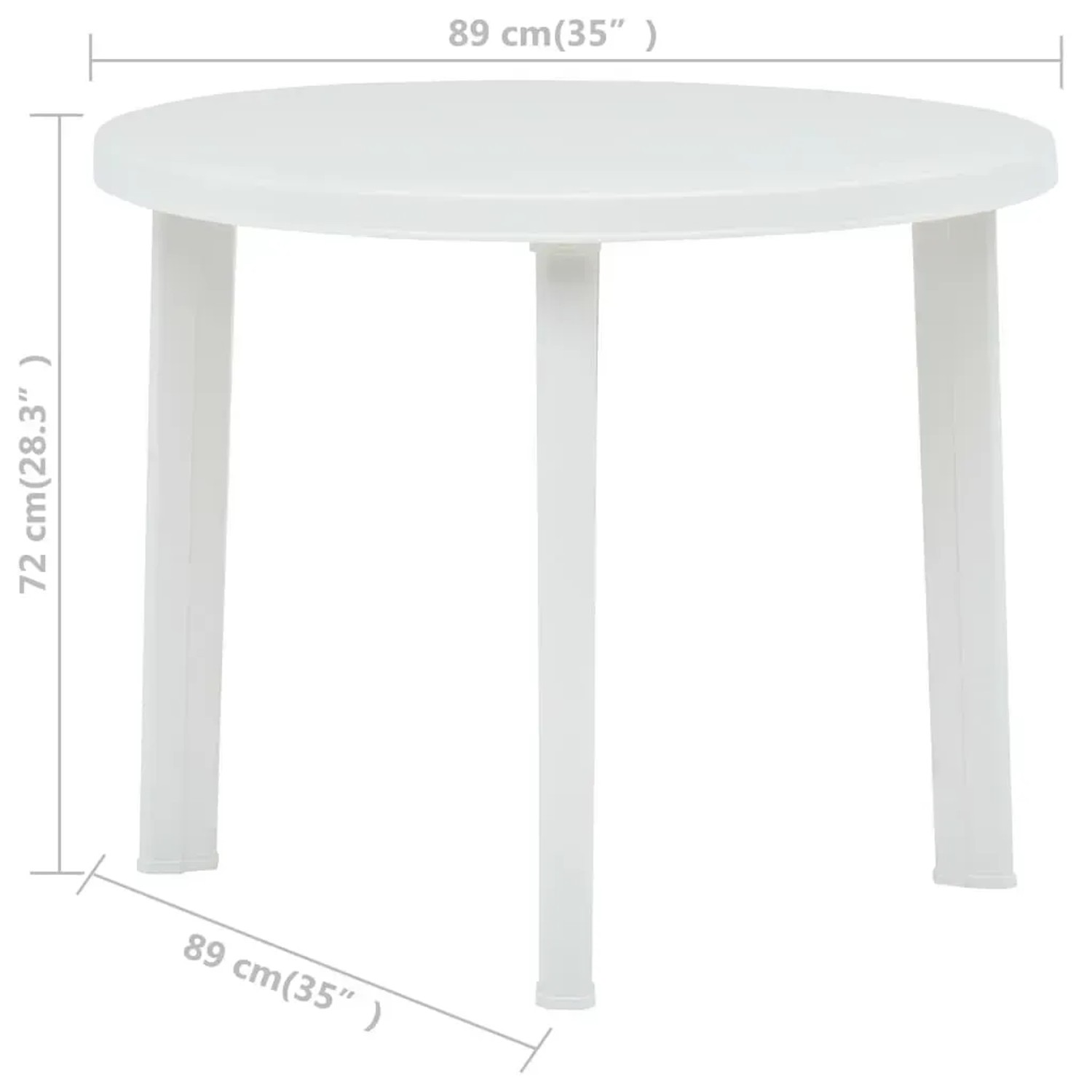 vidaXL Gartentisch Weiß Kunststoff 89 cm 48805 kaufen bei OBI