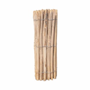 Stiltreu Staketenzaun aus Kastanie, 500x120cm, Lattenabstand 2-3cm, gerollt.