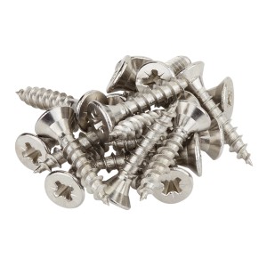 SOTECH Befestigungsschrauben 3x16mm Edelstahl, Kreuzschlitz PZ, für Stangenscharniere. Glänzende silberne Schrauben.