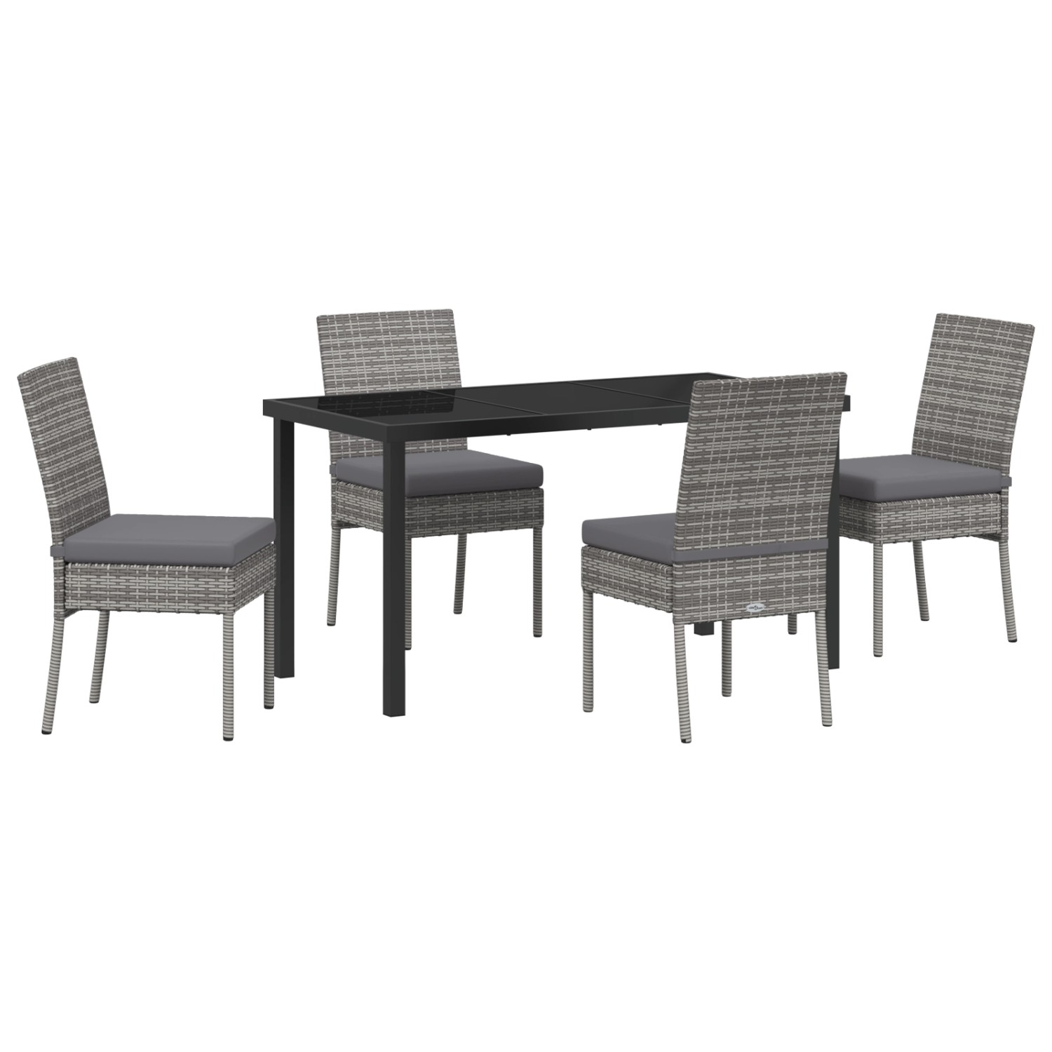 vidaXL Garten Essgruppe 5-Tlg Grau Poly Rattan 3379228 günstig online kaufen