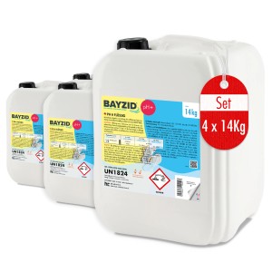 Bayzid pH Plus Flüssig, 4 Kanister à 14kg, zur pH-Wert Erhöhung im Pool.