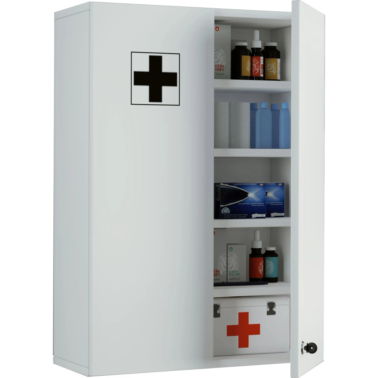 VCM Medizinschrank Medasa Weiß