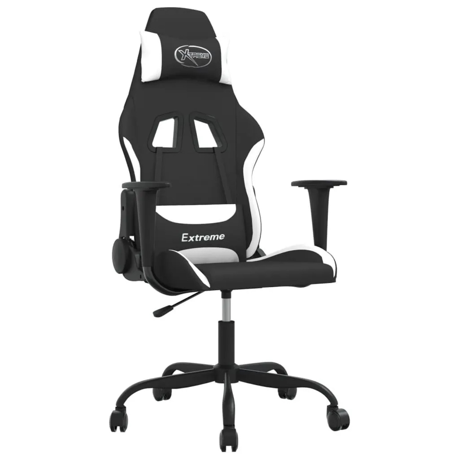 vidaXL Gaming-Stuhl Schwarz und Weiß Stoff 3143719 günstig online kaufen