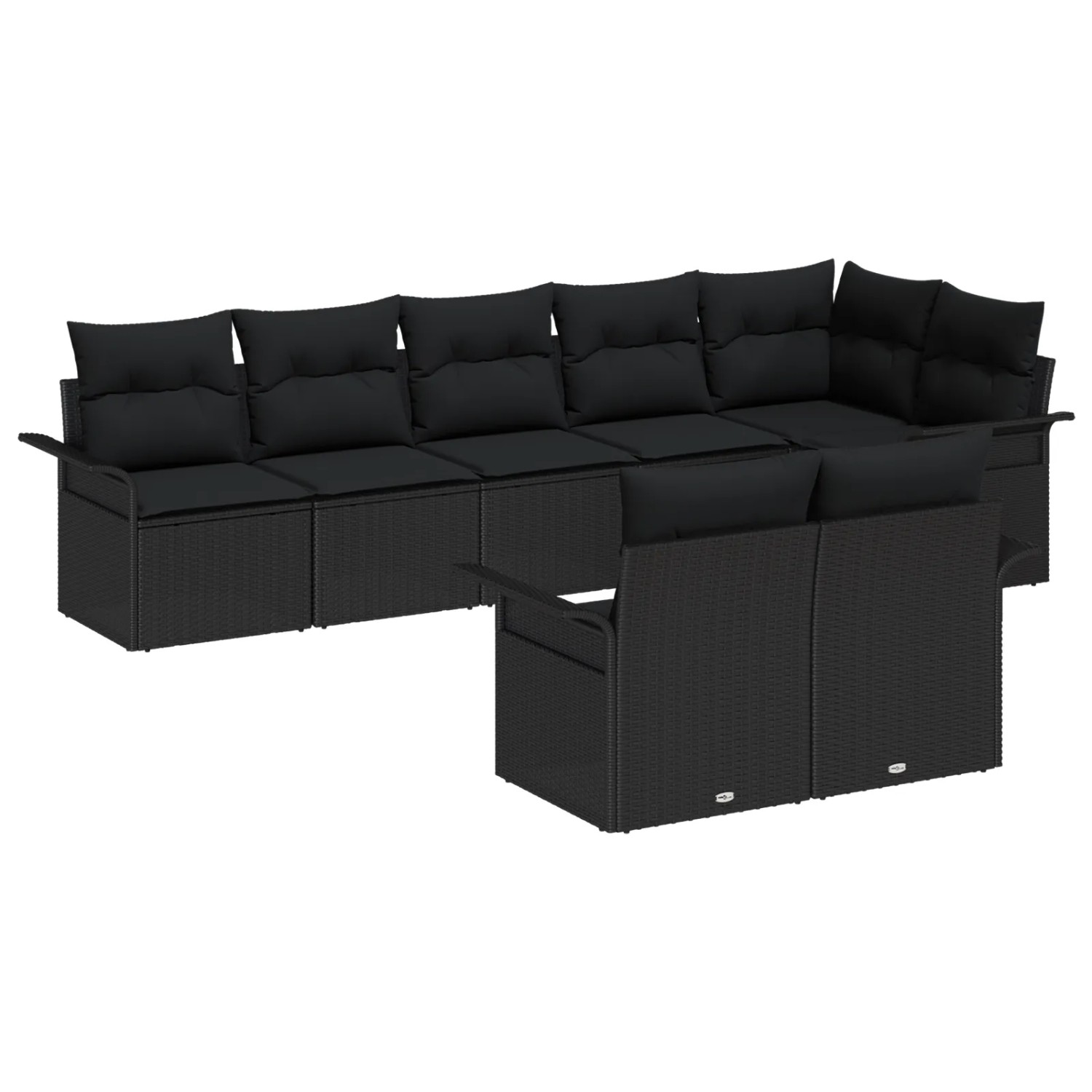 vidaXL 8-Teiliges Garten-Sofaset mit Kissen in Schwarz aus Poly Rattan 3354 günstig online kaufen