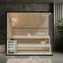 Home Deluxe SHADOW XL Sauna für 5 Personen mit Glasfront und Zubehör.