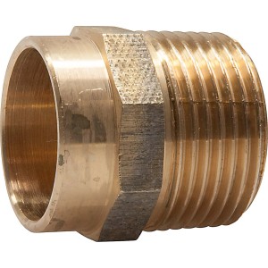 Löt-Übergangsnippel aus Rotguss, 28 mm x 33,3 mm (R 1) für Kupferrohre.