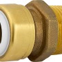 Steck-Übergangsnippel 33 mm aus Messing für sichere Rohrverbindungen.