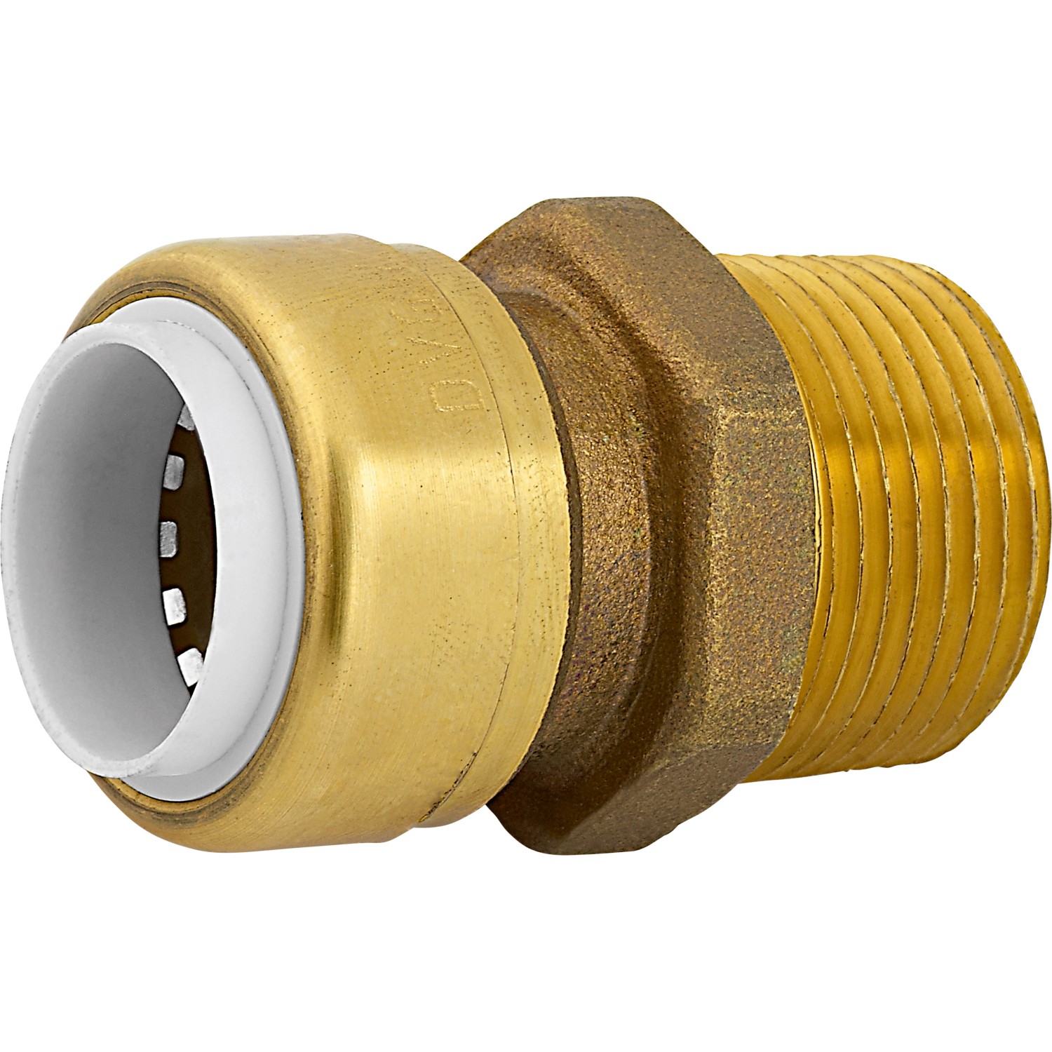 Steck-Übergangsnippel 33 mm aus Messing für sichere Rohrverbindungen.