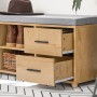 SoBuy Schuhbank FSR148-N mit 2 Schubladen und 4 Fächern aus MDF in Naturholzoptik.