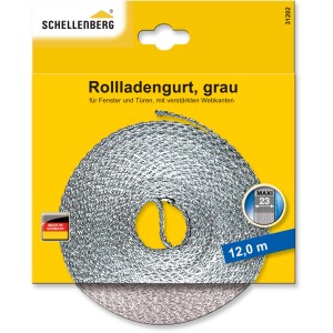 Schellenberg Rollladengurt Maxi, 23mm breit, 12m lang, grau. Gurtband für Rollladen.