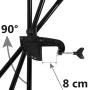 Detailaufnahme der Halterung des EBERTH Außenborder Elektromotors mit Schraubzwinge und 8 cm max. Aufnahme.