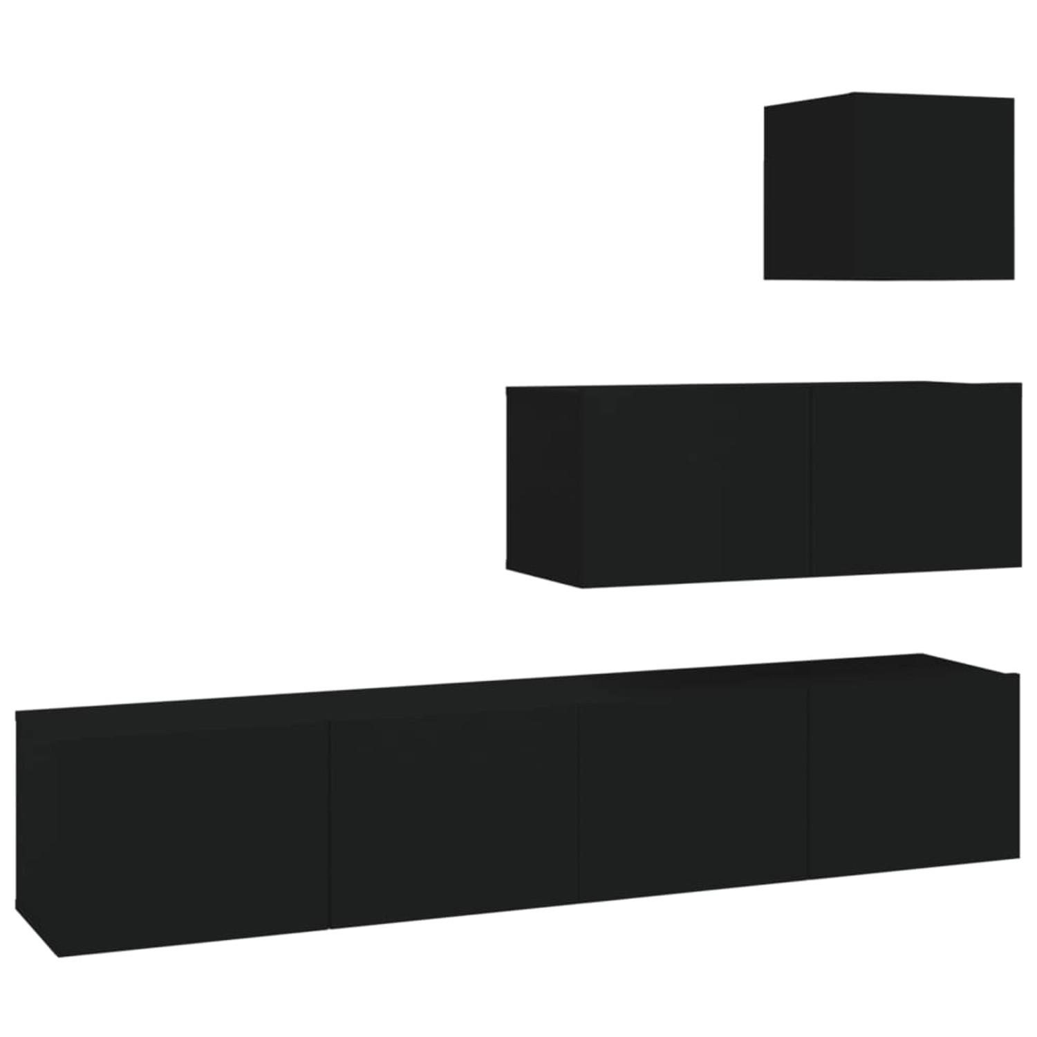 VidaXL 4-tlg. TV-Schrank-Set Schwarz Holzwerkstoff 13 günstig online kaufen