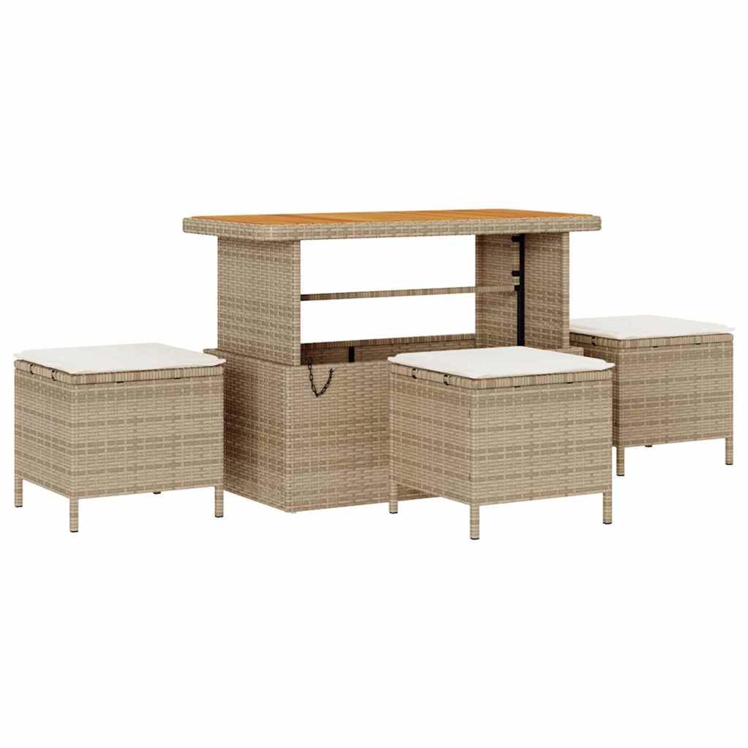 vidaXL Garten Essgruppe 4-Tlg Beige Poly Rattan 42007923 günstig online kaufen