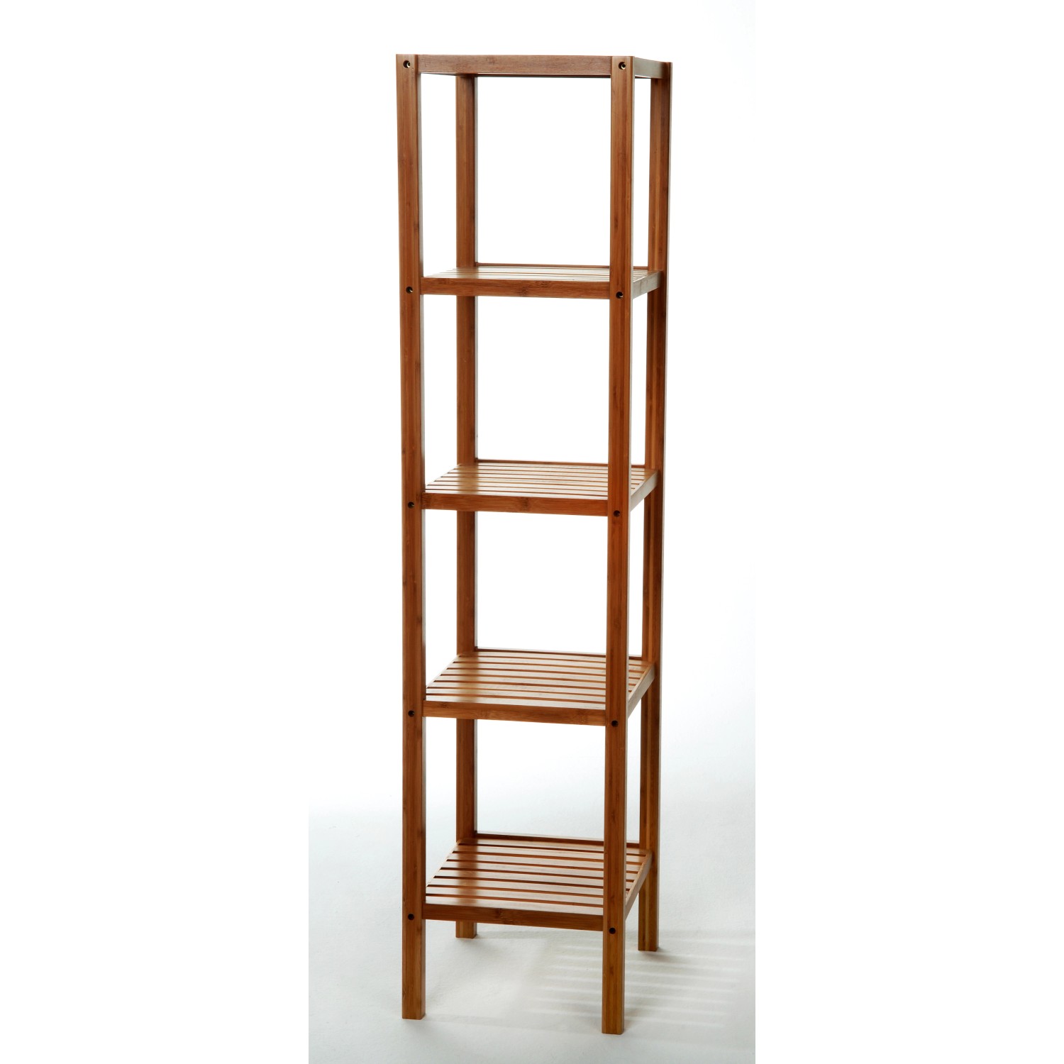 Eisl Bambus Badregal mit 5 Böden, Naturholzoptik. Standregal für Badezimmer.