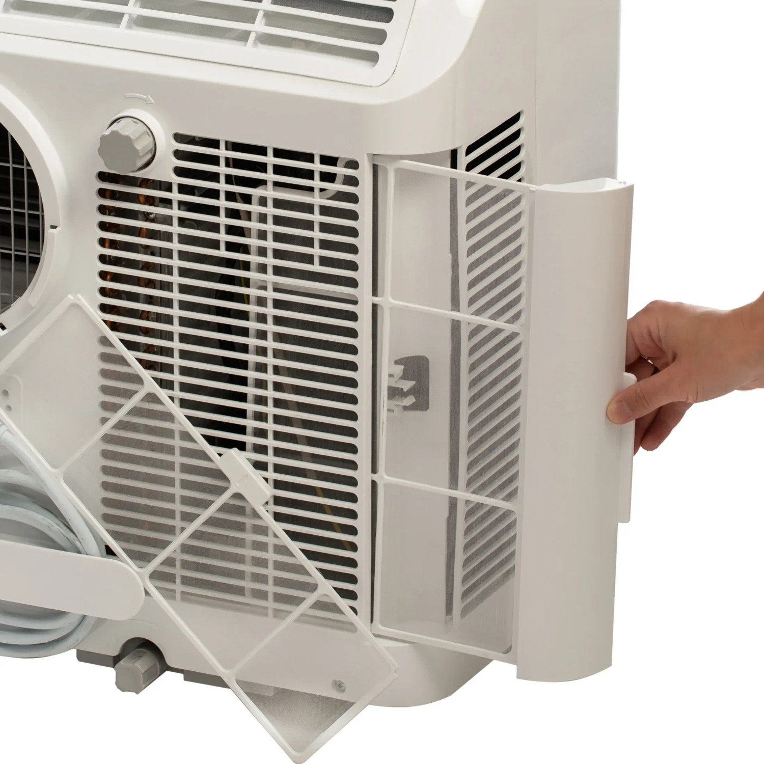 Detailaufnahme der Midea Silent Cool 26 Pro Klimaanlage mit herausnehmbarem Filter.