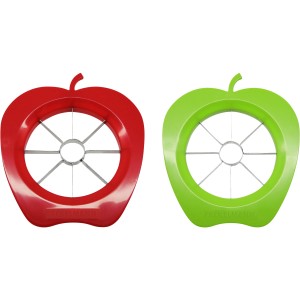 Fackelmann Apfelteiler Funny, rot und grün, Küchenhelfer zum einfachen Zerteilen von Äpfeln.