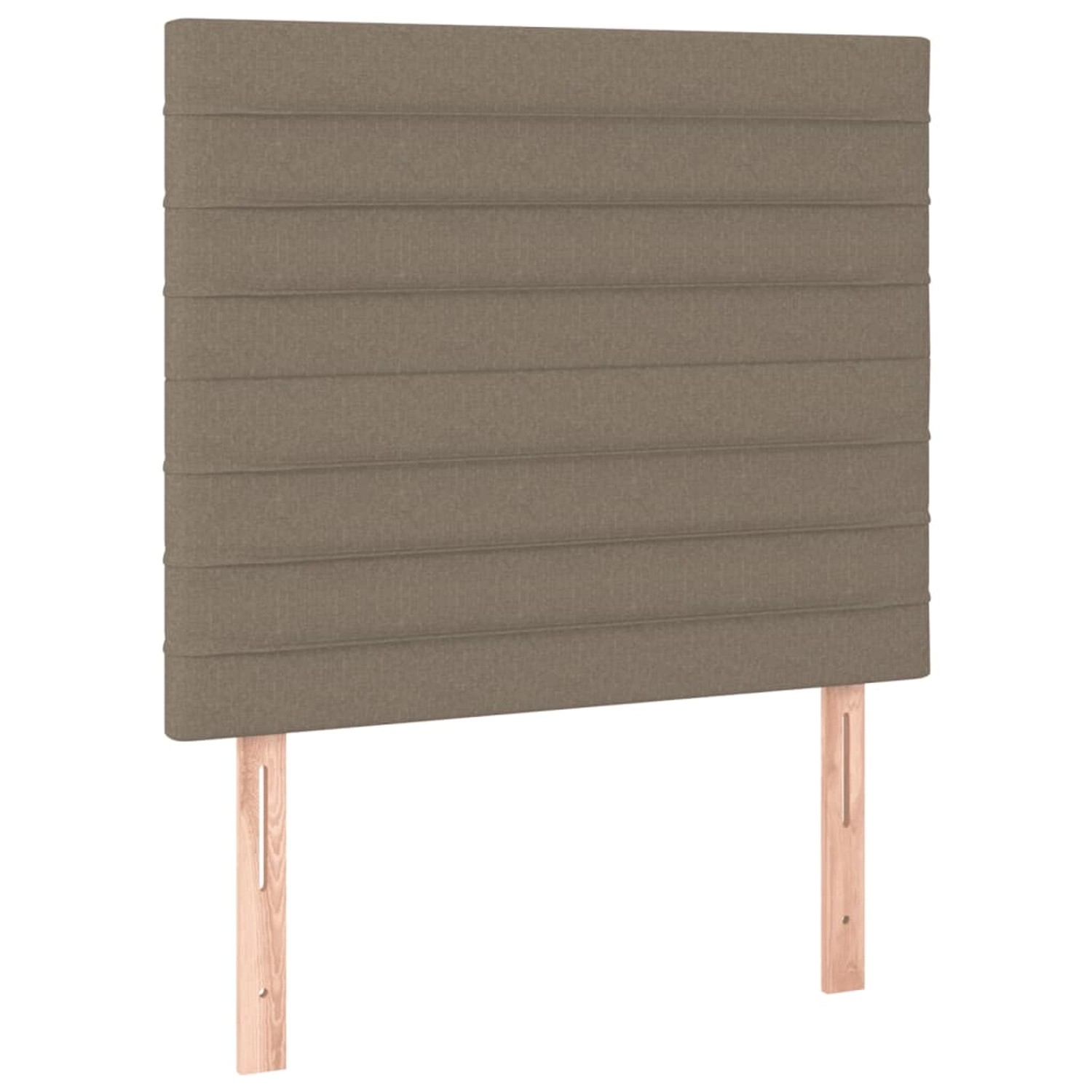 Boxspringbett Kopfteil in Taupe, Stoffbezug, Lattenmuster.