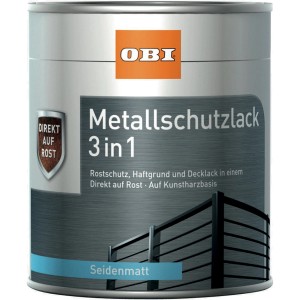 Dose OBI Metallschutzlack 3in1, RAL 7016 Anthrazit, seidenmatt, 750ml.