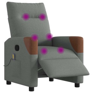 vidaXL Massagesessel Elektrisch Dunkelgrau Stoff 3323999