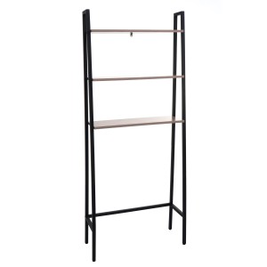 MCW Bad-Standregal K82 in Grau-Braun mit drei Regalböden und WC-Aussparung.